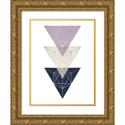 Geo Triangle SoftLuxe Gold Ornate Wood Framed Art Print with Double Matting by Urban Epiphany