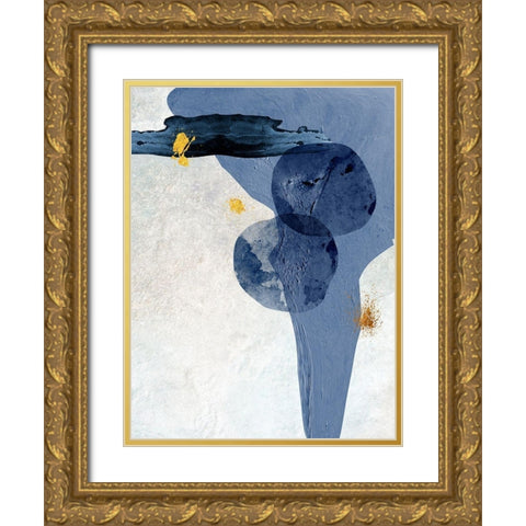 Minimalist Abstract Gold Ornate Wood Framed Art Print with Double Matting by Urban Epiphany