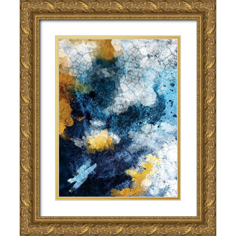 Abstract Conversation Gold Ornate Wood Framed Art Print with Double Matting by Urban Epiphany