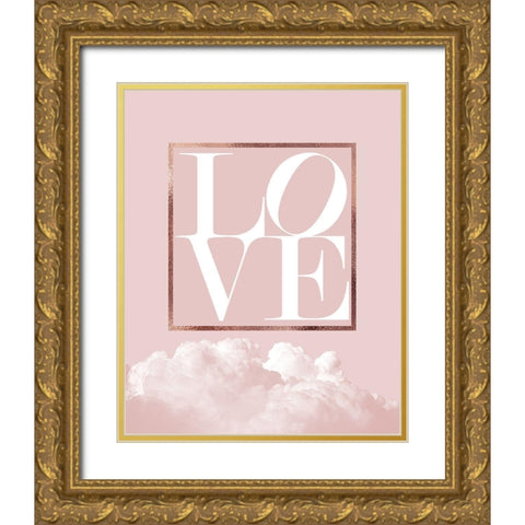 Love Joy Geo 1 Gold Ornate Wood Framed Art Print with Double Matting by Urban Epiphany