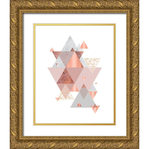 Love Joy Geo 2 Gold Ornate Wood Framed Art Print with Double Matting by Urban Epiphany