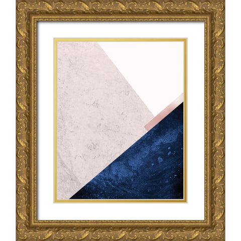 PinkNavy Mountains 1 Gold Ornate Wood Framed Art Print with Double Matting by Urban Epiphany