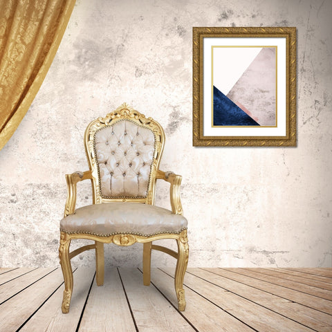 PinkNavy Mountains 3 Gold Ornate Wood Framed Art Print with Double Matting by Urban Epiphany