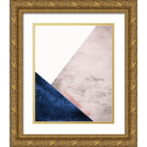 PinkNavy Mountains 3 Gold Ornate Wood Framed Art Print with Double Matting by Urban Epiphany