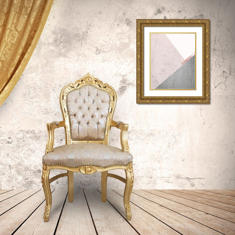 Blush Pink Mountains 1 Gold Ornate Wood Framed Art Print with Double Matting by Urban Epiphany