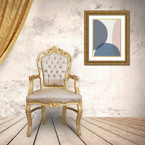 Mid Century Soft Luxe 4 Gold Ornate Wood Framed Art Print with Double Matting by Urban Epiphany