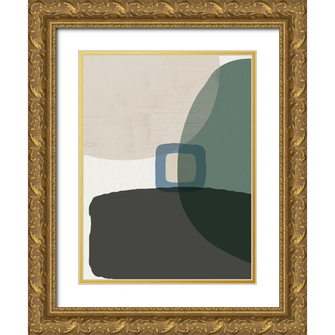 Mid Century Abstract 1 Gold Ornate Wood Framed Art Print with Double Matting by Urban Epiphany