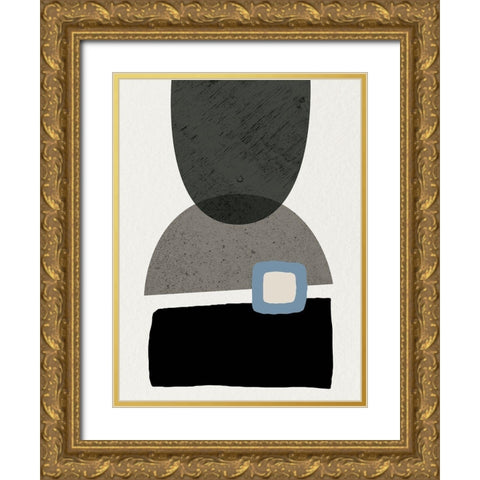 Mid Century Abstract 3 Gold Ornate Wood Framed Art Print with Double Matting by Urban Epiphany