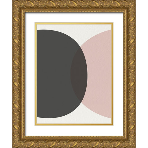 Minimalist Circles 1 Gold Ornate Wood Framed Art Print with Double Matting by Urban Epiphany