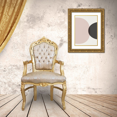 Minimalist Circles 2 Gold Ornate Wood Framed Art Print with Double Matting by Urban Epiphany