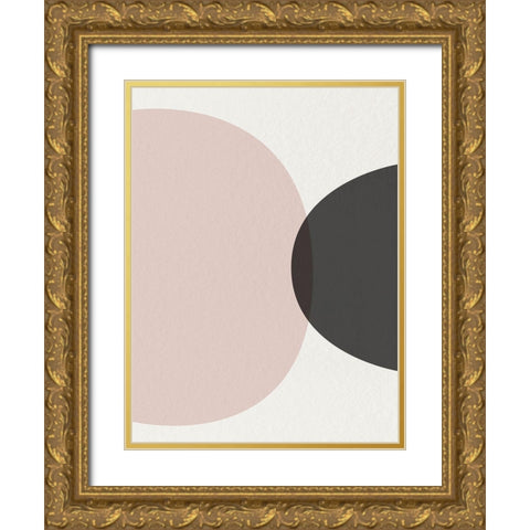 Minimalist Circles 2 Gold Ornate Wood Framed Art Print with Double Matting by Urban Epiphany