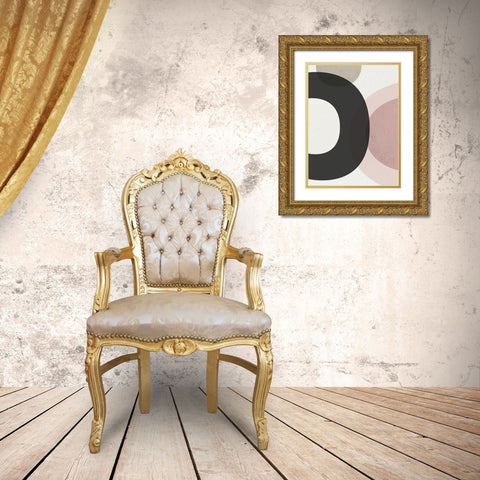 Minimalist Circles 5 Gold Ornate Wood Framed Art Print with Double Matting by Urban Epiphany