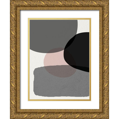 Minimalist Circles 6 Gold Ornate Wood Framed Art Print with Double Matting by Urban Epiphany