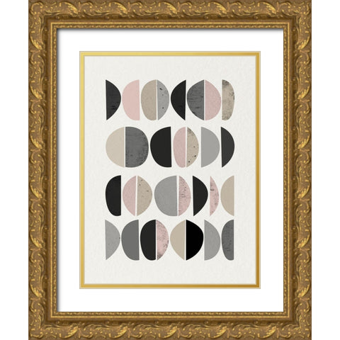 Minimalist Circles 8 Gold Ornate Wood Framed Art Print with Double Matting by Urban Epiphany