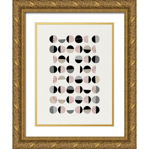 Minimalist Circles 9 Gold Ornate Wood Framed Art Print with Double Matting by Urban Epiphany