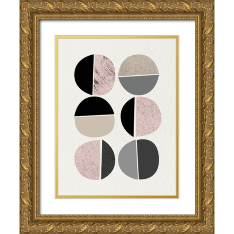 Minimalist Circles 10 Gold Ornate Wood Framed Art Print with Double Matting by Urban Epiphany