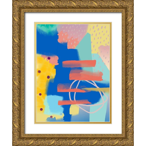 Summer Scandi Gold Ornate Wood Framed Art Print with Double Matting by Urban Epiphany