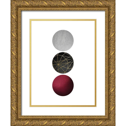 Burg Black Geo 1 Gold Ornate Wood Framed Art Print with Double Matting by Urban Epiphany