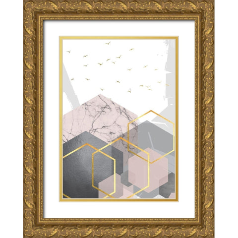 PGG Abstract Landscape 2 Gold Ornate Wood Framed Art Print with Double Matting by Urban Epiphany