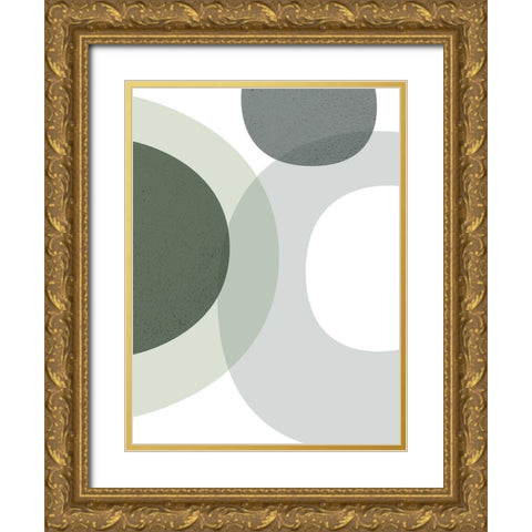 MidCentury ColorDew Gold Ornate Wood Framed Art Print with Double Matting by Urban Epiphany