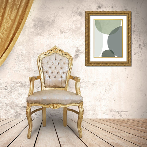 Mid Century ColorDew 3 Gold Ornate Wood Framed Art Print with Double Matting by Urban Epiphany