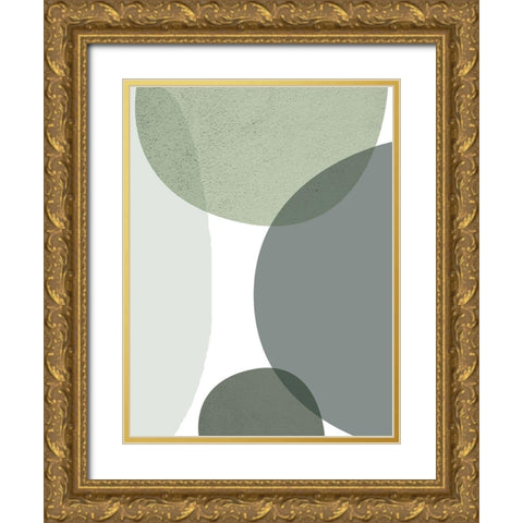 Mid Century ColorDew 3 Gold Ornate Wood Framed Art Print with Double Matting by Urban Epiphany