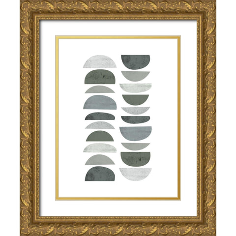 Mid Century ColorDew 4 Gold Ornate Wood Framed Art Print with Double Matting by Urban Epiphany
