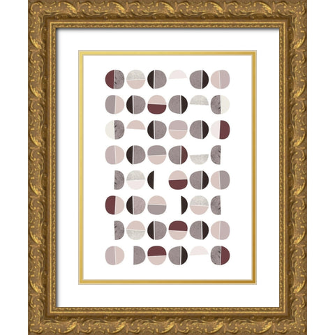 Mid Century ColorDew Burgundy 7 Gold Ornate Wood Framed Art Print with Double Matting by Urban Epiphany