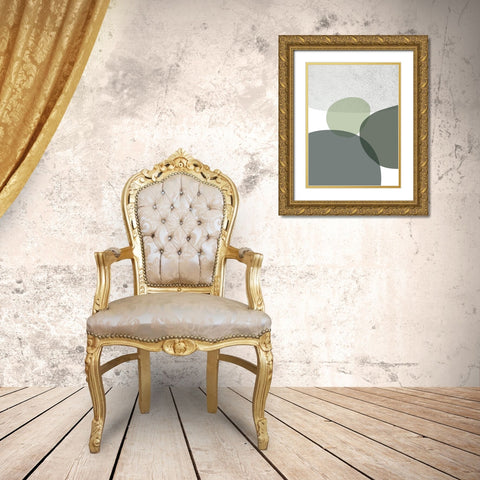 Mid Century ColorDew 9 Gold Ornate Wood Framed Art Print with Double Matting by Urban Epiphany