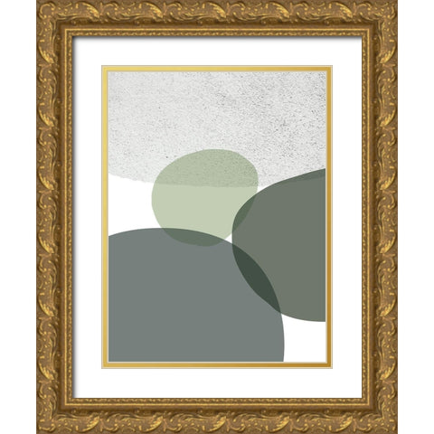 Mid Century ColorDew 9 Gold Ornate Wood Framed Art Print with Double Matting by Urban Epiphany