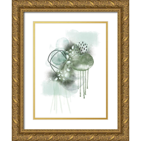 Green Daydream Gold Ornate Wood Framed Art Print with Double Matting by Urban Epiphany