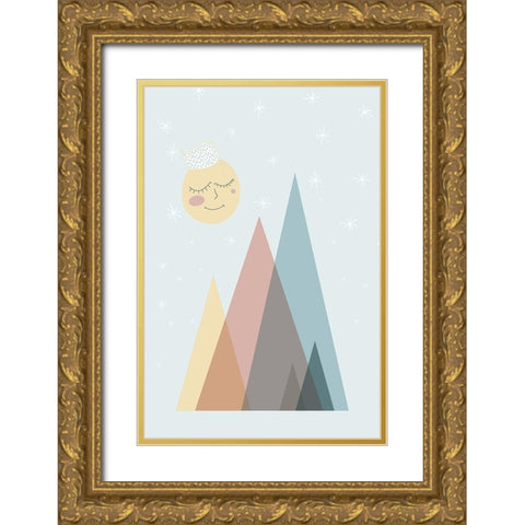 Pastel Scandi Nursery 1 Gold Ornate Wood Framed Art Print with Double Matting by Urban Epiphany