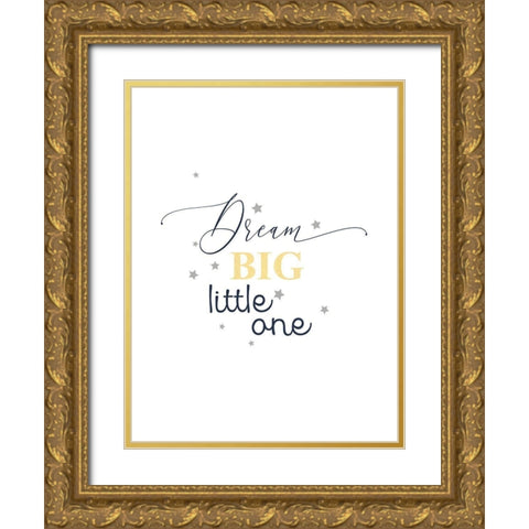 Navy Yellow Grey Mountains 4 Gold Ornate Wood Framed Art Print with Double Matting by Urban Epiphany