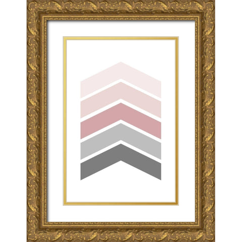 Pink Grey 1 Gold Ornate Wood Framed Art Print with Double Matting by Urban Epiphany