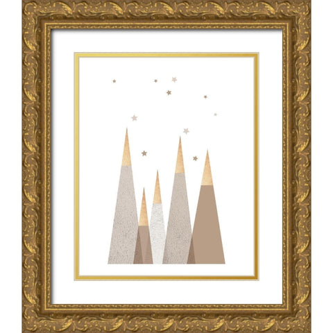 Beige Mountains 3 Gold Ornate Wood Framed Art Print with Double Matting by Urban Epiphany