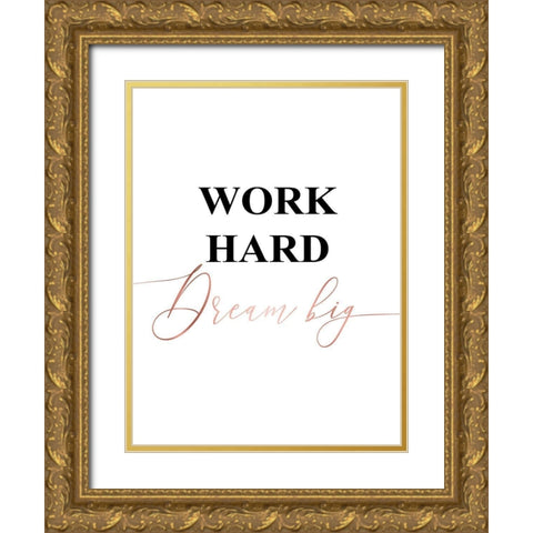 Inspirational Words Rose Gold 2 Gold Ornate Wood Framed Art Print with Double Matting by Urban Epiphany