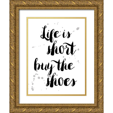 Shoes Gold Ornate Wood Framed Art Print with Double Matting by Urban Epiphany