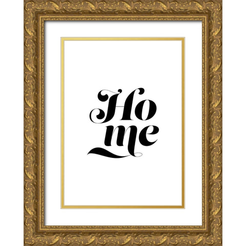 Home Gold Ornate Wood Framed Art Print with Double Matting by Urban Epiphany