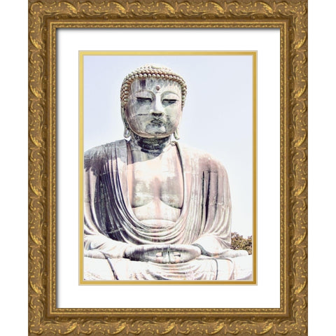 Buddha Soft Light Gold Ornate Wood Framed Art Print with Double Matting by Urban Epiphany