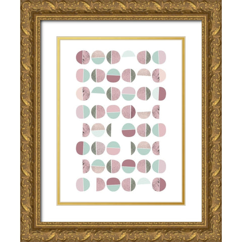 MidCentury Ranunculus Tones 7 Gold Ornate Wood Framed Art Print with Double Matting by Urban Epiphany