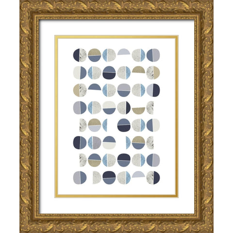 MidCentury Navy Taupe 7 Gold Ornate Wood Framed Art Print with Double Matting by Urban Epiphany