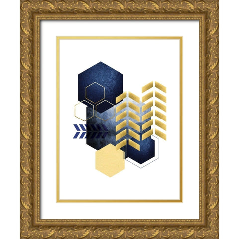 Geometric Greek Odyssey 1 Gold Ornate Wood Framed Art Print with Double Matting by Lula Bijoux and Company
