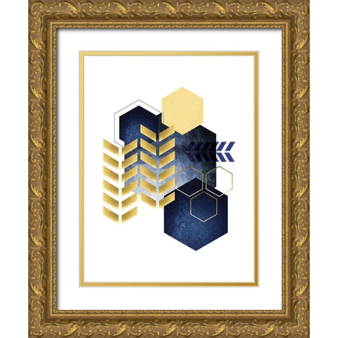 Geometric Greek Odyssey 3 Gold Ornate Wood Framed Art Print with Double Matting by Lula Bijoux and Company