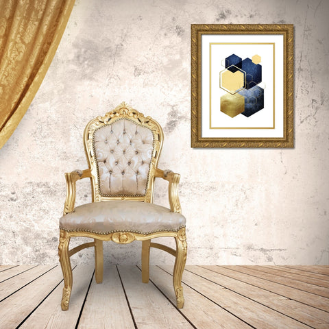 Geometric Greek Odyssey 4 Gold Ornate Wood Framed Art Print with Double Matting by Lula Bijoux and Company