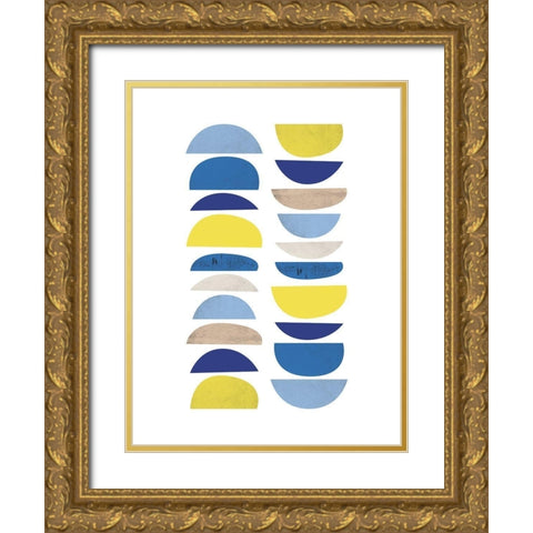 Modern Plates 1 Gold Ornate Wood Framed Art Print with Double Matting by Lula Bijoux and Company