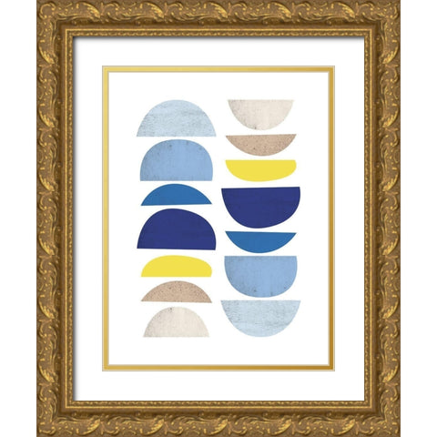 Modern Plates 2 Gold Ornate Wood Framed Art Print with Double Matting by Lula Bijoux and Company