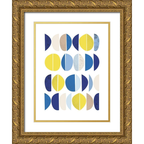 Modern Plates 3 Gold Ornate Wood Framed Art Print with Double Matting by Lula Bijoux and Company
