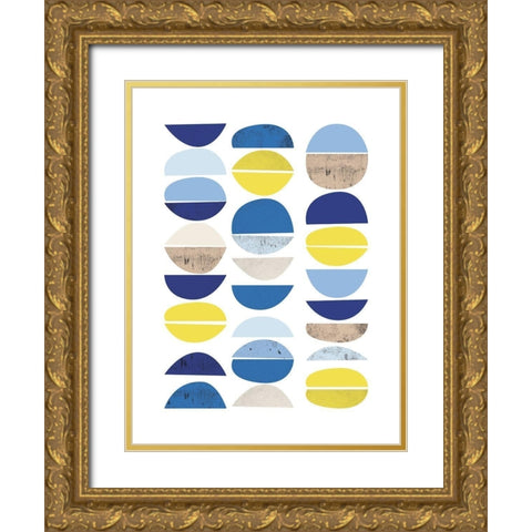 Modern Plates 4 Gold Ornate Wood Framed Art Print with Double Matting by Lula Bijoux and Company