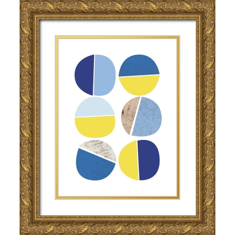 Modern Plates 5 Gold Ornate Wood Framed Art Print with Double Matting by Lula Bijoux and Company