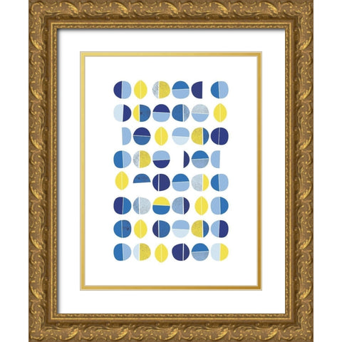 Natural Multi Dots 1 Gold Ornate Wood Framed Art Print with Double Matting by Lula Bijoux and Company